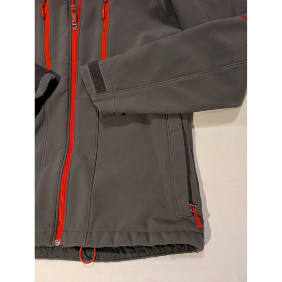 North Face Men Small Apex Bionic Softshell Jacket Gray Red Full Zip Fleece line - Picture 2 of 8